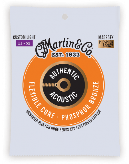 Corde Per Chitarra Acustica Martin Phosphor Bronze Custom Light - Calibro .011-.052, Tono Caldo E Flessibile - Foto 5